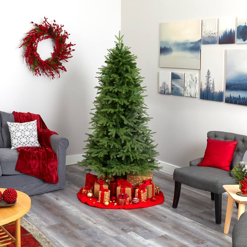 Pre-Lit Vancouver Fir Artificial Christmas Tree - 6.5' - Clear LED Lights - 6 Foot