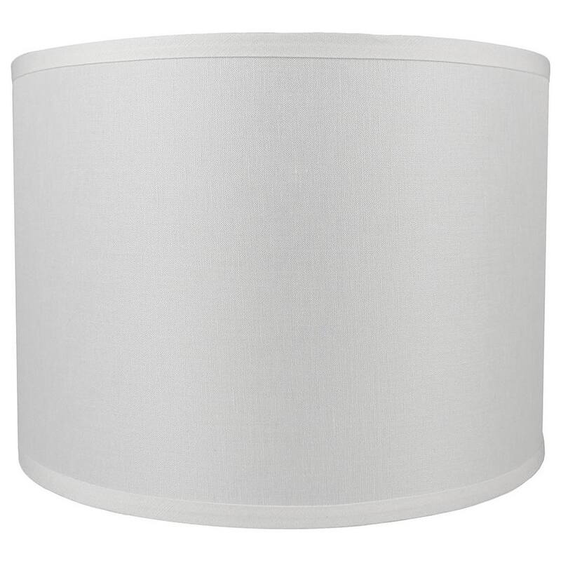 Classic Drum Smooth Linen Lamp Shade, 8" to 16" Bottom Size - 14" - Off White