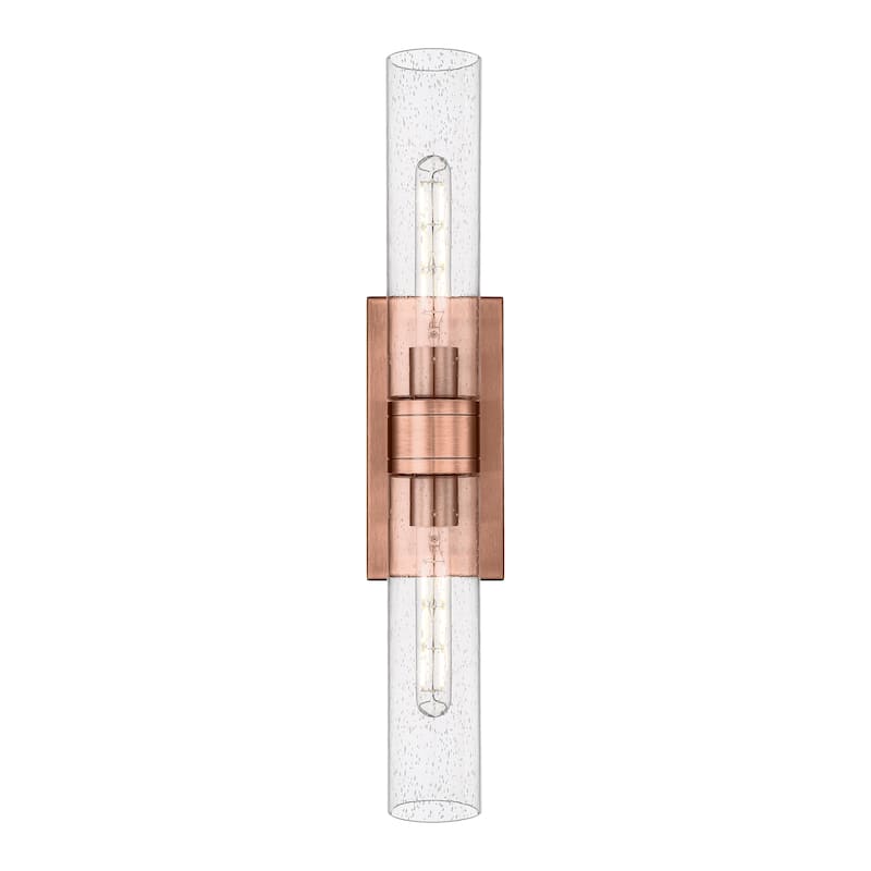Innovations Lighting Ballston Urban - 2 Light 11" Wall-Mounted Bath Vanity Light - Antique Copper/Seedy