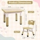 preview thumbnail 38 of 45, Garvee Kids Table and 4 Chairs Set, Graffiti Desktop Plastic Children Art Table, Height Adjustable Table and Chair Set