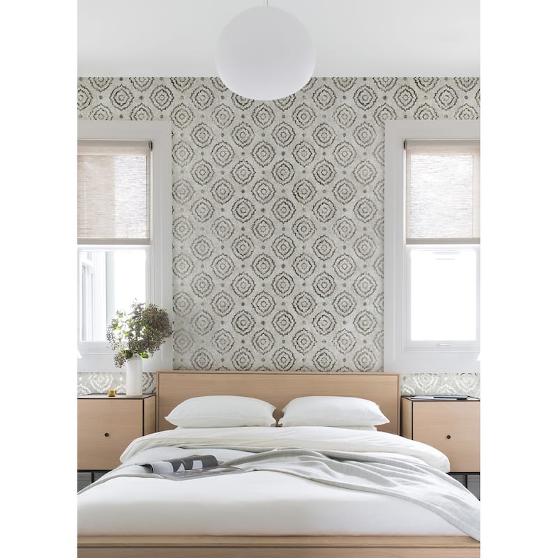 A-Street Prints Tagum Grey Grasscloth Wallpaper