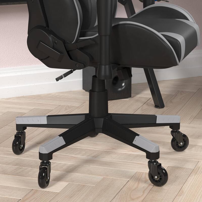 Office Gaming Chair with Roller Wheels & Reclining Back