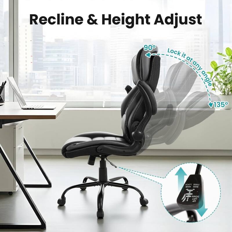 Executive Ergonomic Office Chair, Adjustable Computer Chair with Flip Up Armrests