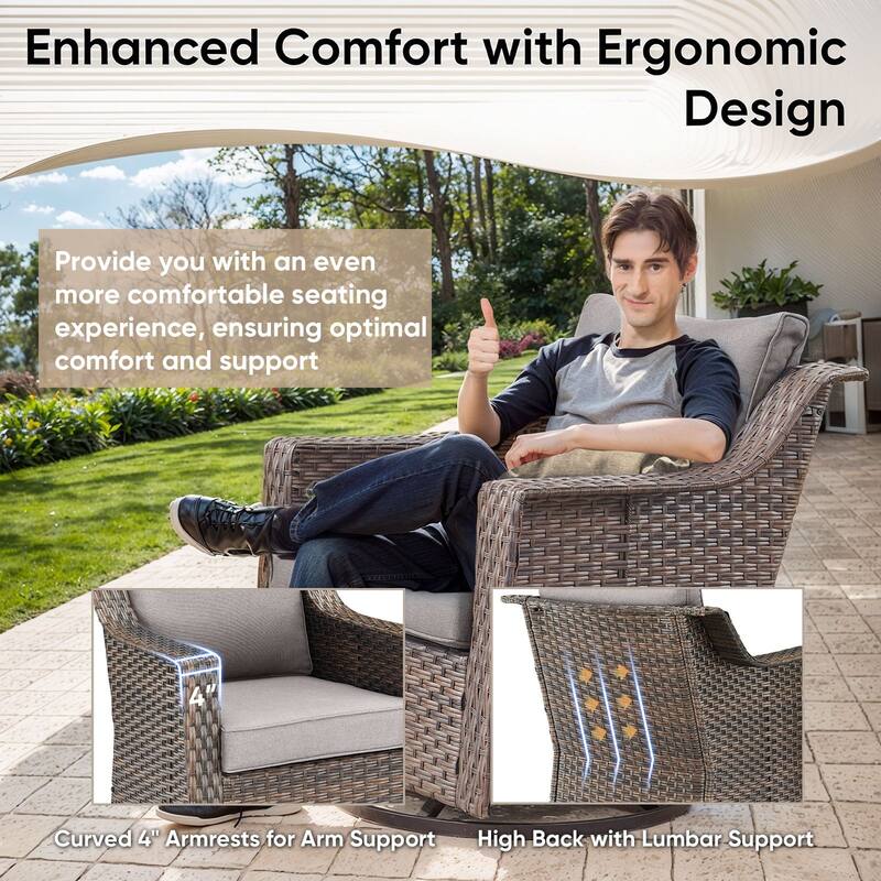 Outdoor Fire Table with Patio Funiture Set
