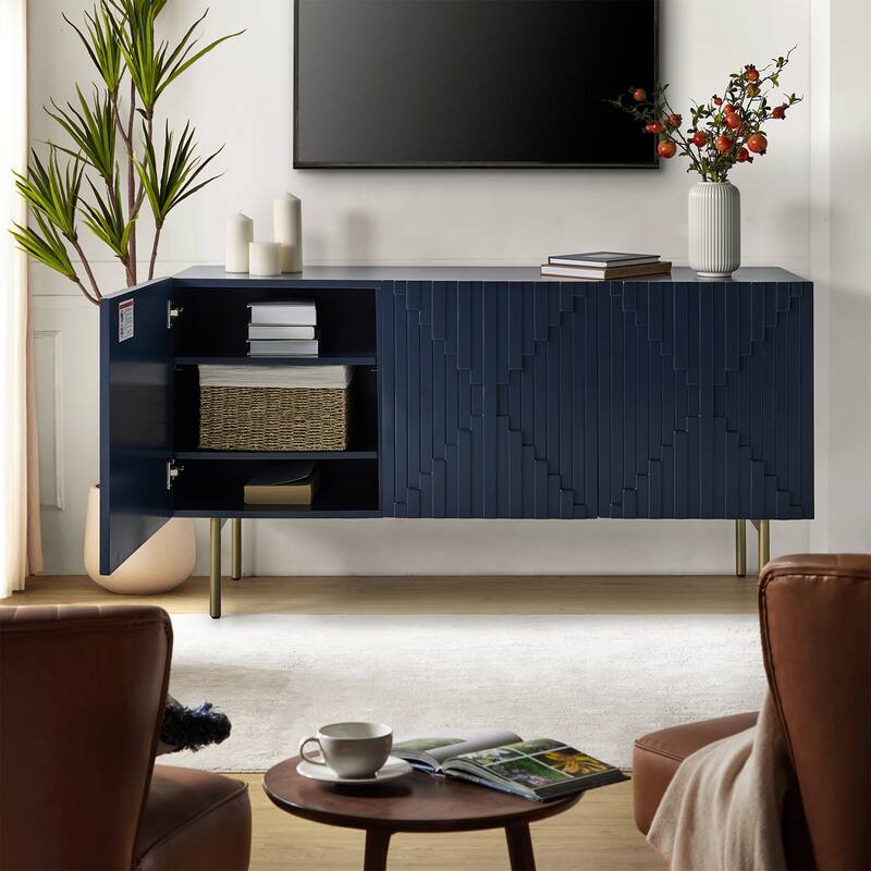 Reginald Modern 58" Wide Sideboard with Cable Management & Adjustable Feet by HULALA HOME
