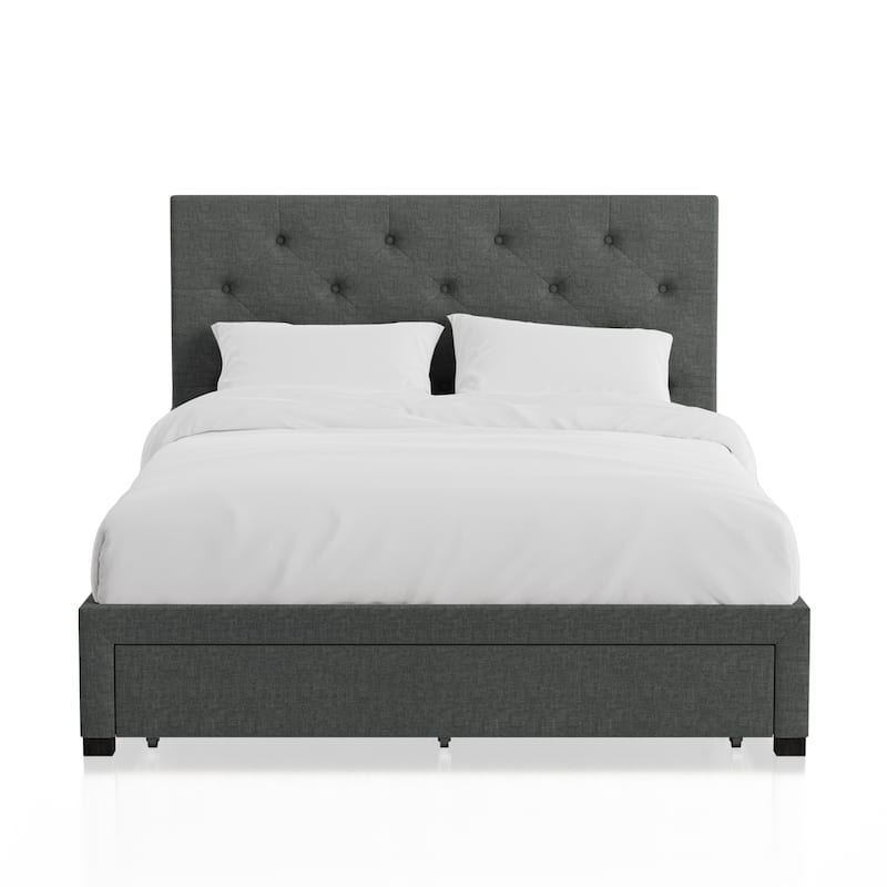 Furniture of America Malaer Modern Button Tufted 1-drawer Platform Bed
