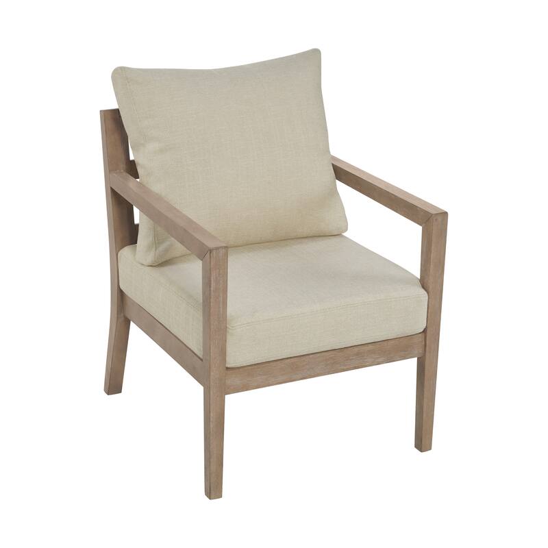 Madsen Natural Wood Frame Upholstered Accent Chair