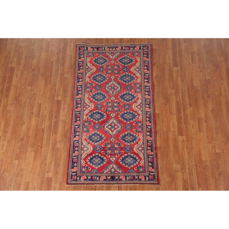 Kerman Persian Vintage Runner Rug Hand-Knotted Wool Carpet - 3'5" x 6'6"