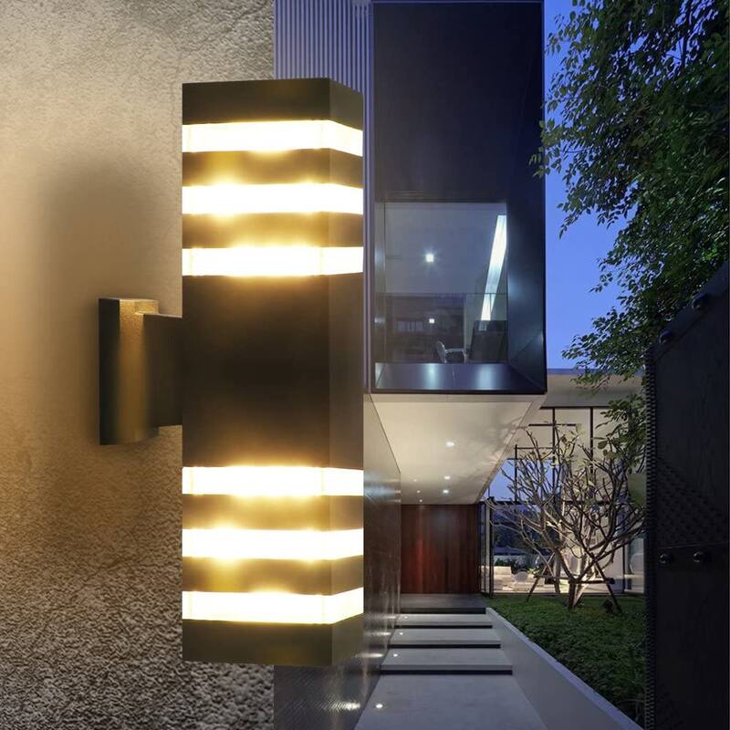 Outdoor Wall Light Up Down Lights Dual Head Lamp Fixtures Waterproof - 3.54*3.54*13.39" (Lamp Head)