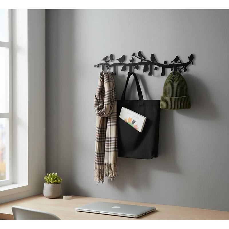 Birds Metal Wall Mounted Coat Rack