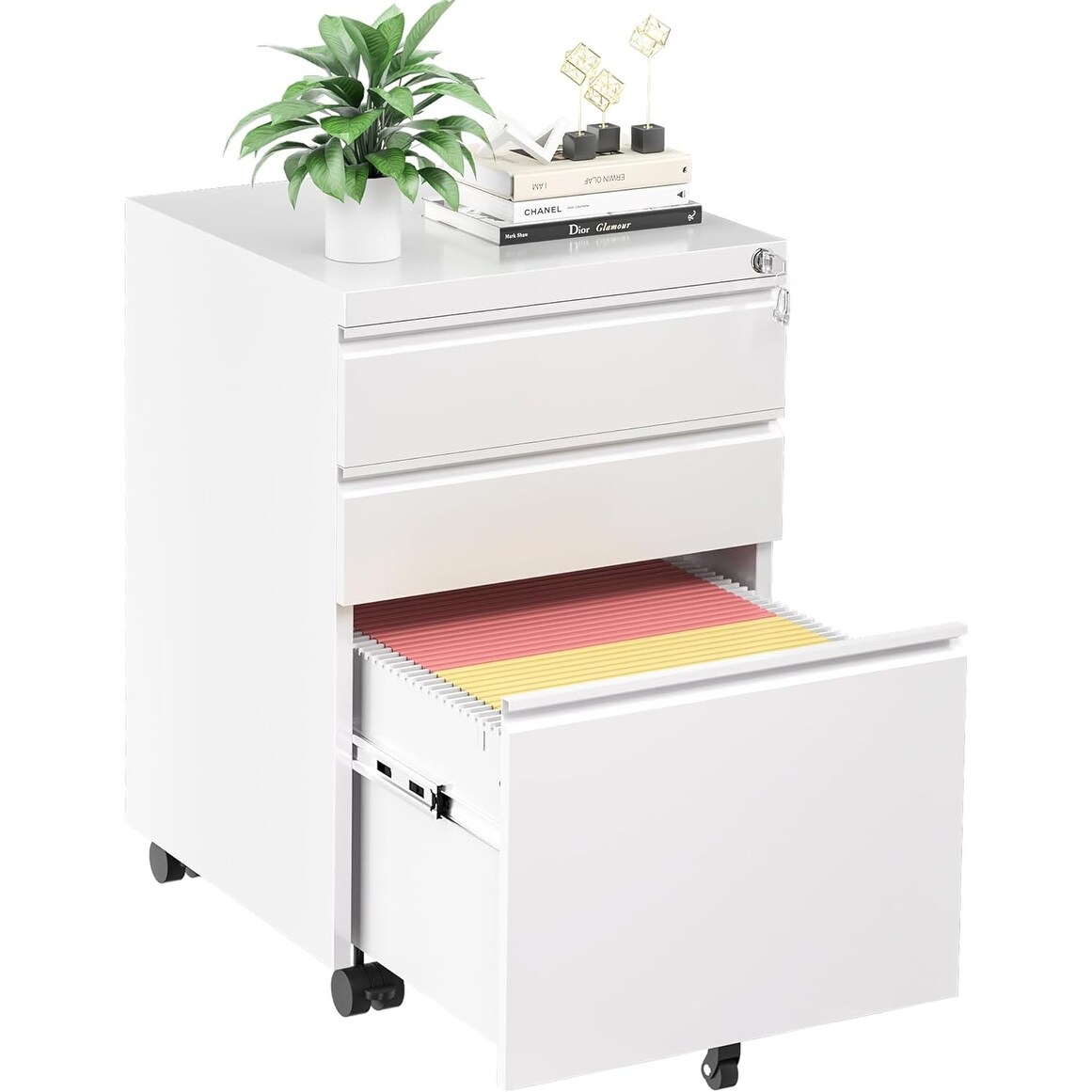White filing cabinet hot sale with lock