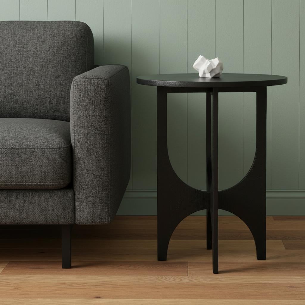 HomeRoots 18" Black Iron and Metal Tray Table - 18.00 in. x 21.50 in. x 18.00 in.