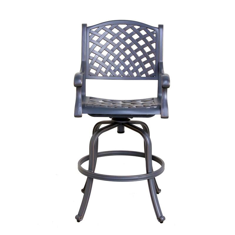 Ventura Cast Aluminum Bar Stool with Cushion (Set of 2)