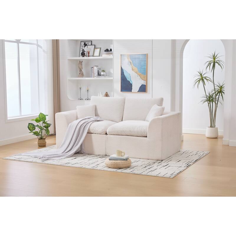 Modular Sectional Sofa Cloud Couch,Comfy Cloud Modern Sofa - Beige