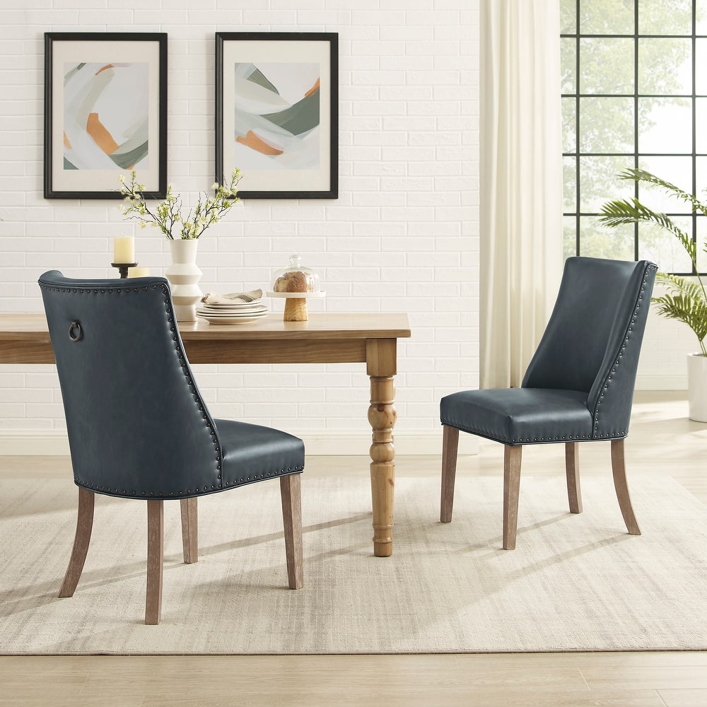 Linon Allard Faux Leather Dining Chairs (Set of 2)
