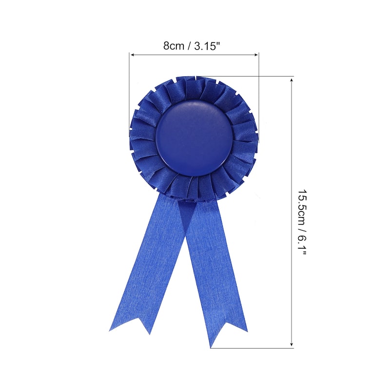 6Pcs Blank Award Ribbon, Rosette Ribbon Prize Recognition Ribbon - Blue