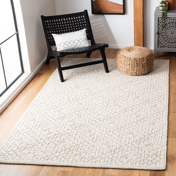 slide 2 of 30, SAFAVIEH Handmade Trace Gauri Wool Rug 3' x 5' - Light Beige - Rectangle