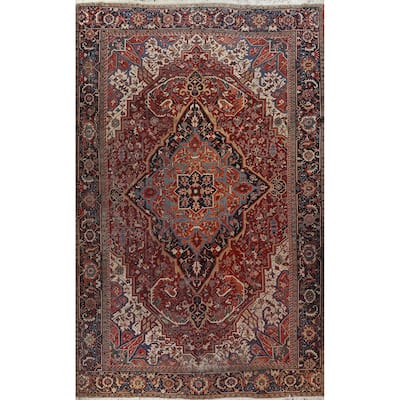 Antique Vegetable Dye Heriz Serapi Persian Wool Area Rug Hand-knotted - 11'7" x 15'10"