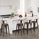 preview thumbnail 10 of 19, bar stools with backs set of 4 Counter Bar Stools with Wood metal stools Rusty. - Bar Height