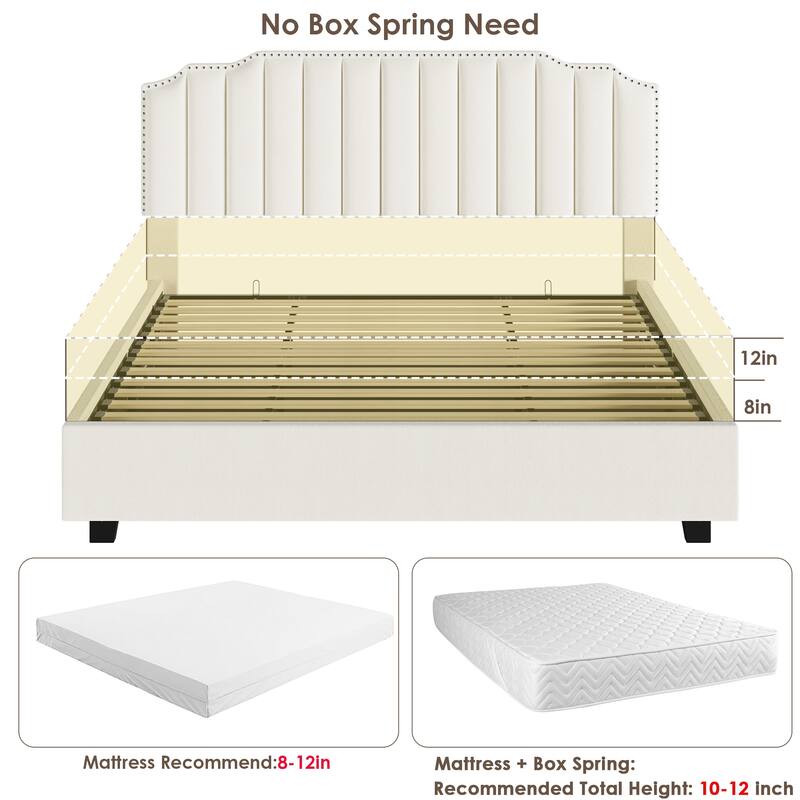 Queen Size Velvet Beds with Lift Up Storage