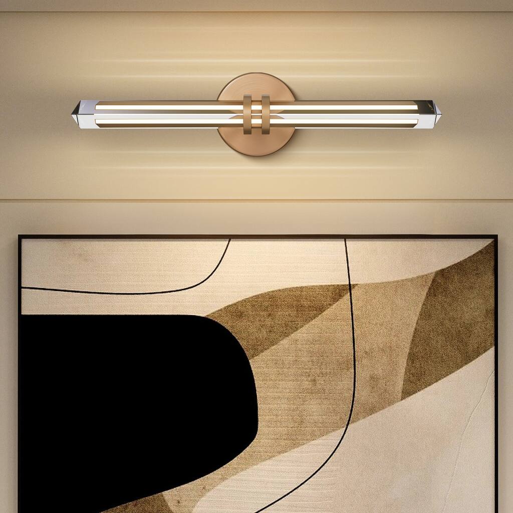 KAYLA 18/24-inch -Triangular Pyramid Crystal Vanity Light - Copper Single Pack