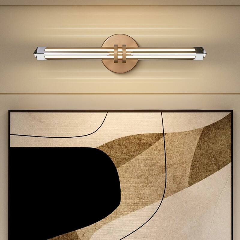 KAYLA 18/24-inch -Triangular Pyramid Crystal Vanity Light - Copper Single Pack - 18in - Gold