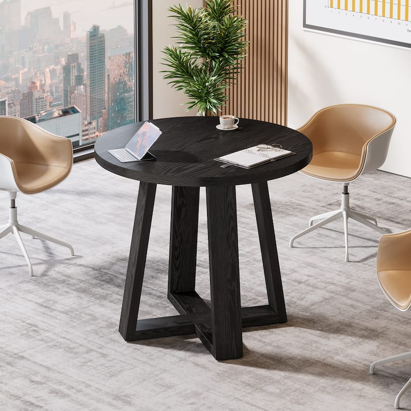 Round Conference Table for 2-4 People - Black