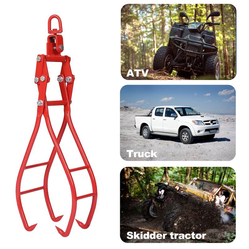 36 in. Heavy Duty Solid Steel 4 Claw Lumber Log Lifting Logging Tongs Grabber