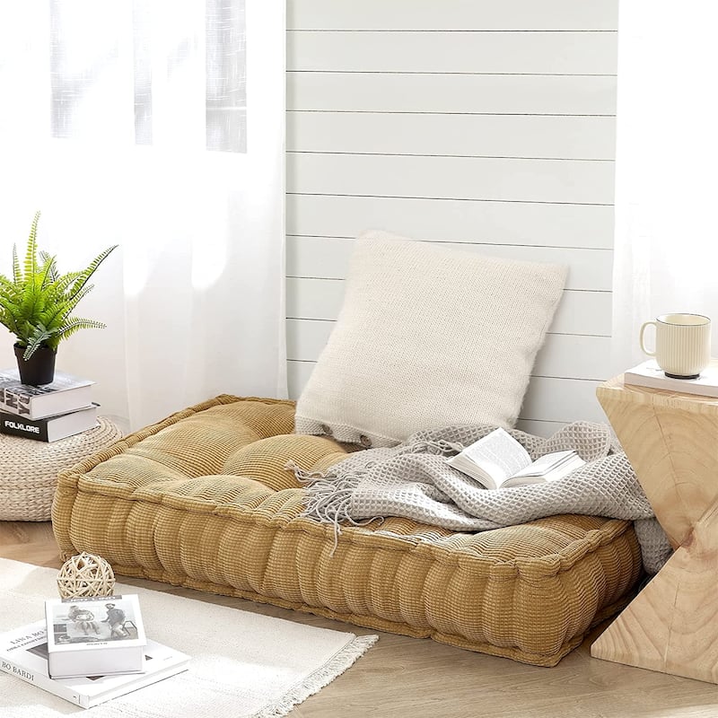 Rainha® 40" Ultra Thick Tufted Floor Pillow by DormCo - Natural Tan
