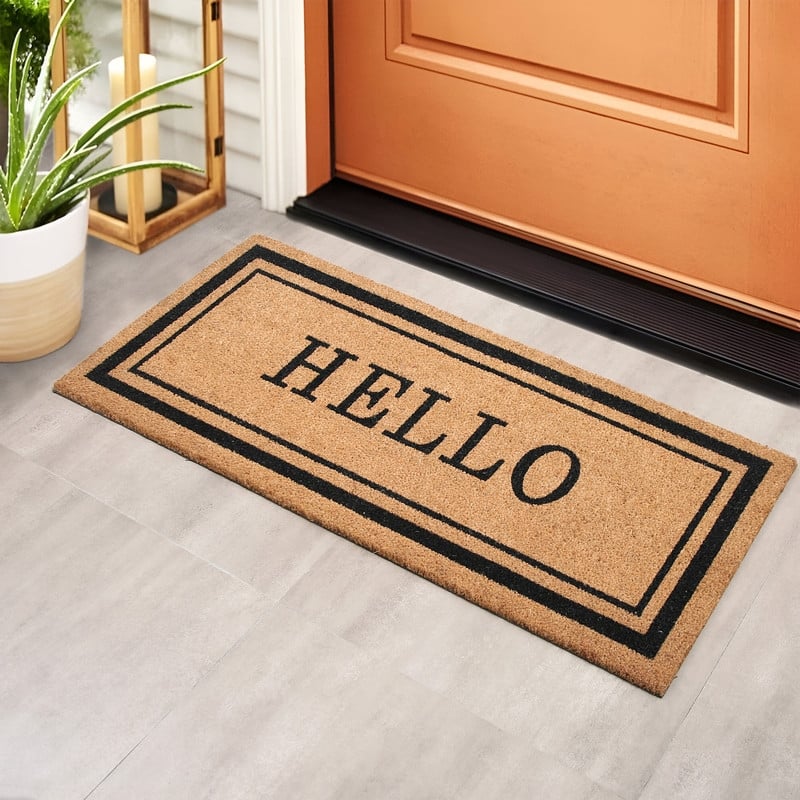 Chesapeake Coir Natural Black Non-Slip Doormat (20" x 46")