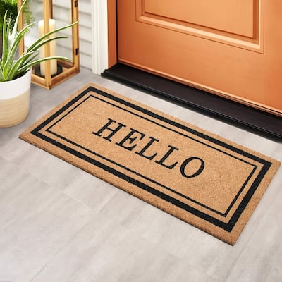 Chesapeake Coir Natural Black Non-Slip Doormat (20" x 46")