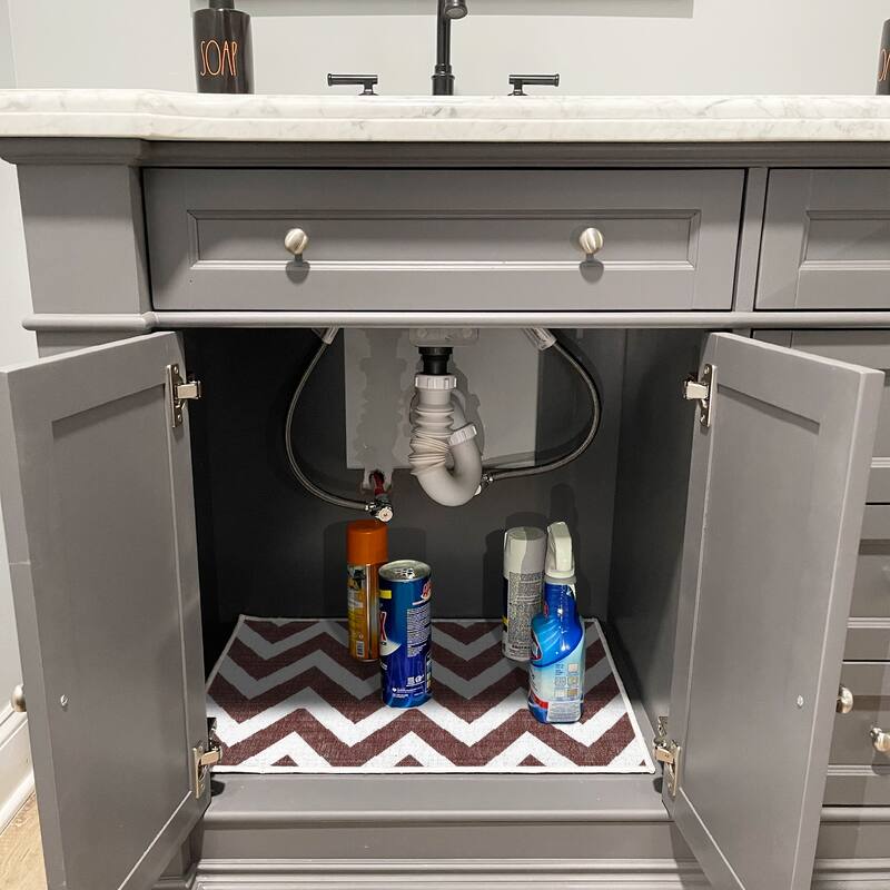 Under Sink Mat - Ultra-Absorbent Cotton Shelf Liners For Kitchen Cabinets - 2X3 feet