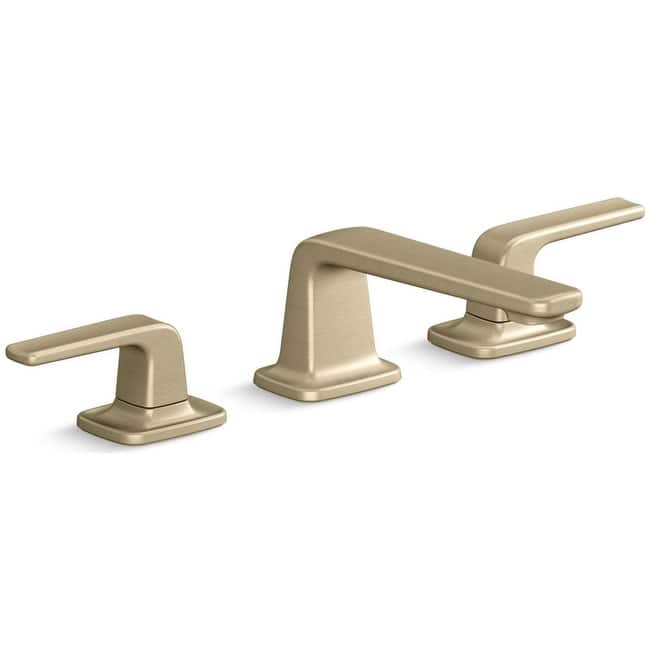 Kallista Per Se 1.2 GPM Widespread Double Lever Handle Bathroom Faucet - Brushed French Gold
