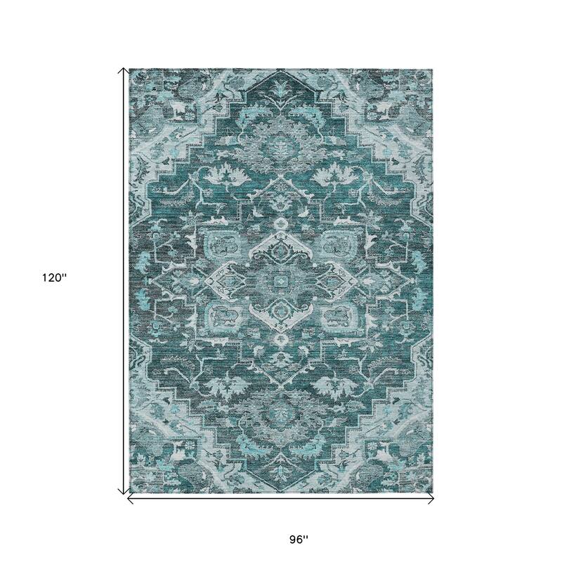 HomeRoots Oriental Traditional Rectangle Outdoor Rug