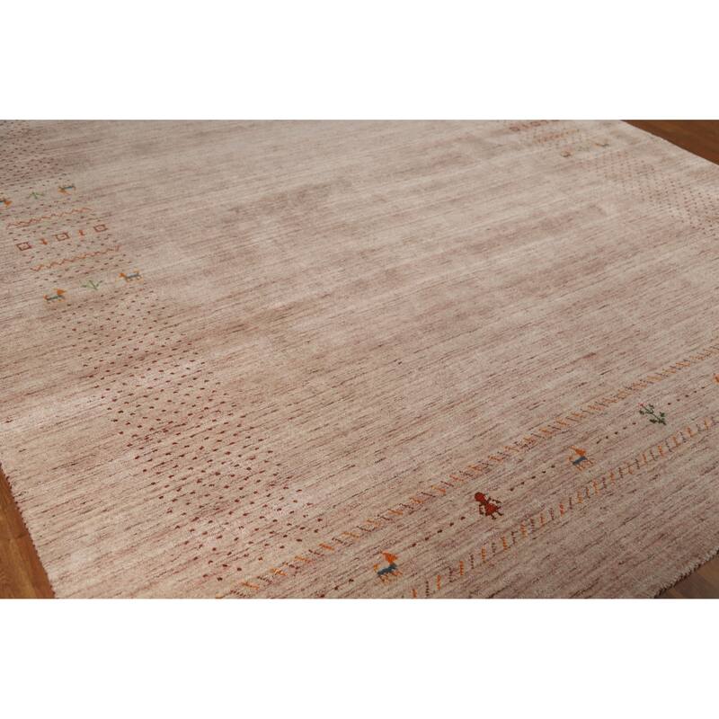 Hand Knotted Oriental 100% Wool Carpet Tribal Animal Pictorial Multi-Colored Gabbeh Area Rug - 11' 6'' X 8' 9''