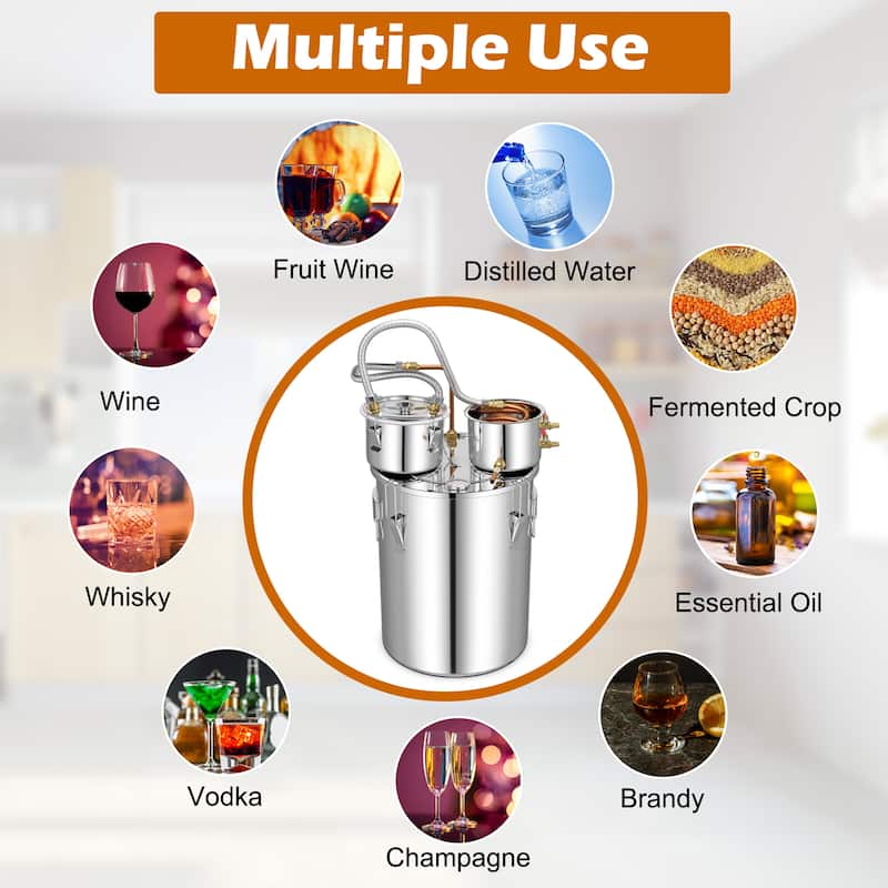 Costway Still 10Gal Stainless Steel Distiller Copper Tube - See Details