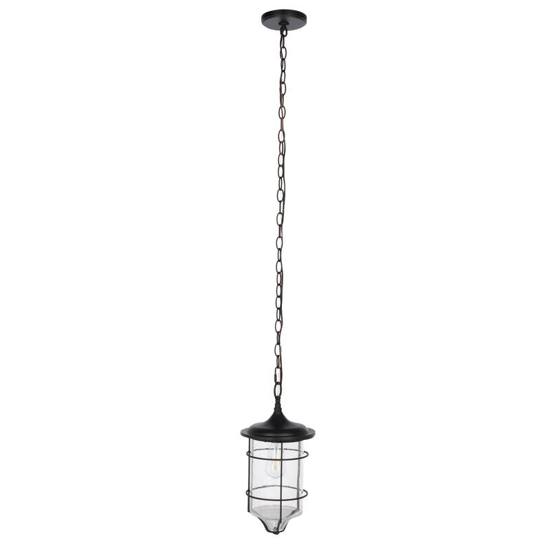 SAFAVIEH Lighting Anny 8" Rustic Outdoor Pendant - 8" W x 8" D x 17" H - Bronze - 8Wx8Dx17H