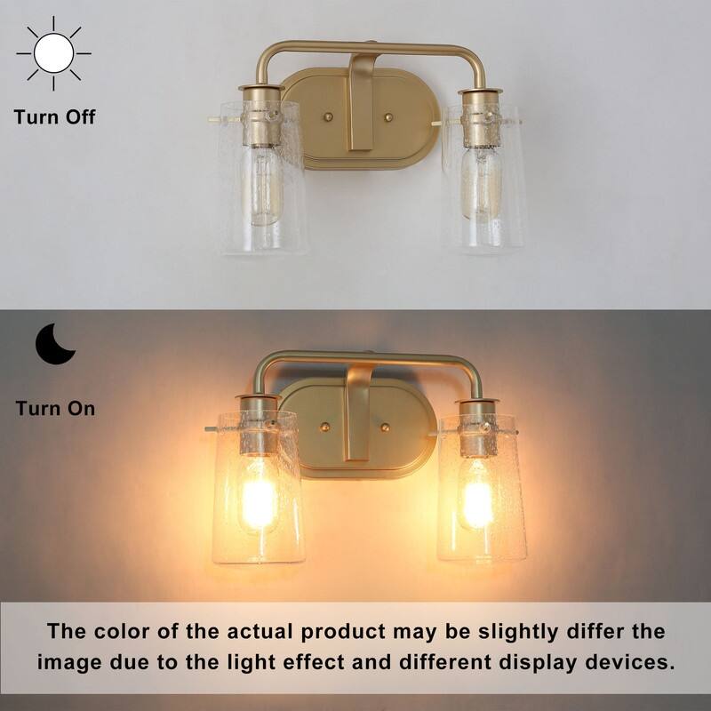 Mid-Century Modern 2-Light Black Gold Wall Sconce Frosted Glass Mid-Century Modern 2-Light Black Gold Wall Sconce Frosted Glass