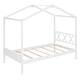 preview thumbnail 9 of 34, Twin Size Wood House Bed with Storage Space and Roof for Kids, Boys, Girls and Bedroom