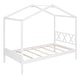 preview thumbnail 9 of 7, White Twin Size Wood House Bed w/ Storage Space Platform Bed Frame for Kids,Teens,Girls,Boys No Box Spring Needed, Easy Assembly