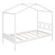 preview thumbnail 18 of 65, Wood Playhouse Bed wSemi-enclosed Roof, Headboard, Footboard Storage