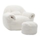 preview thumbnail 42 of 42, Bean Bag Chair, Comfy Bean Bag Sofa with Back Support, With Footstool,Faux Fur Bean Bag Chair