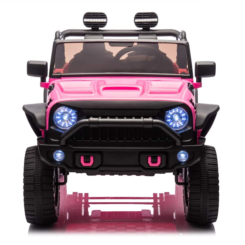 24V Two-Seater Kids Ride On Truck Car W/Parents Control,200w*2,Seat 20.28in W,Four-wheel Suspension,LED,2 independent seat belts