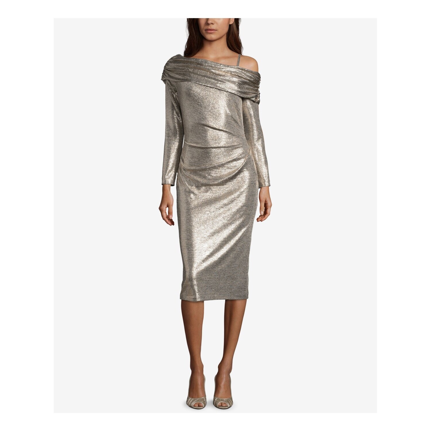gold asymmetrical dress