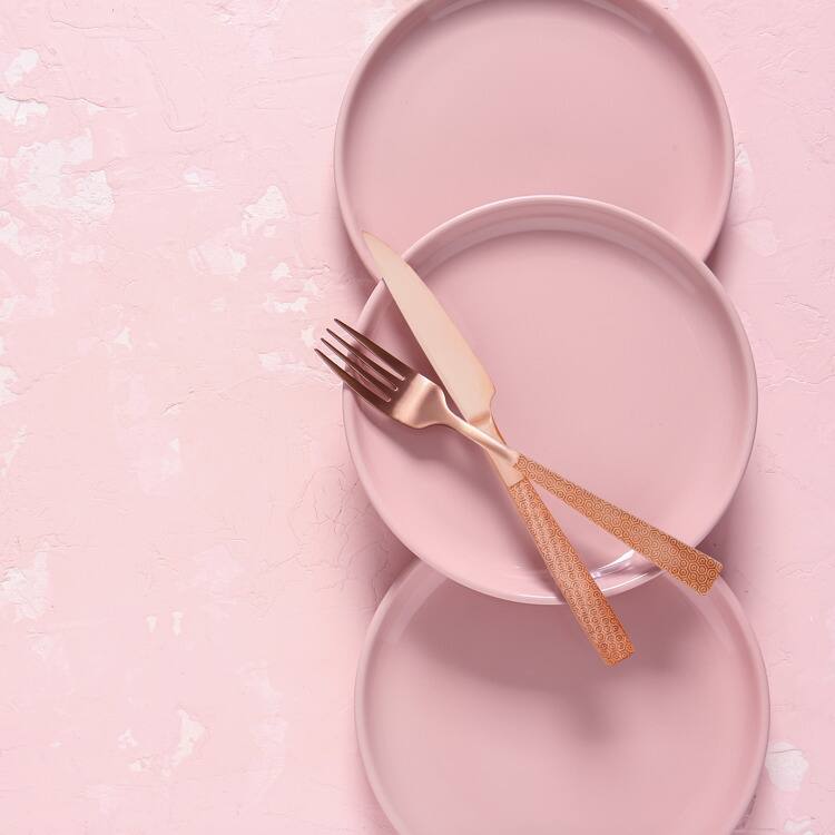 Argent Orfèvres™ Rose - 20 Piece Flatware Set, Service for 4, 18/10, 24kt