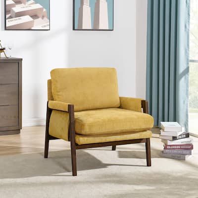 Mid-Century Modern Velvet Accent Armchair