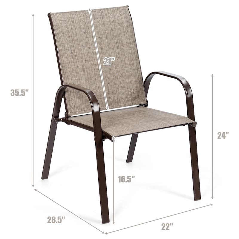 Costway 4PCS Patio Chairs Garden Deck Yard with Armrest - See Details