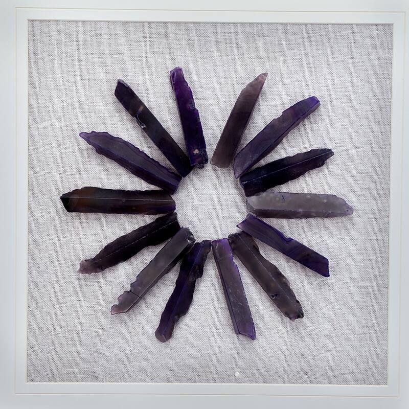23.5" x 23.5" Grace Purple Agate Shadow Boxes Wall Art,Set of 2