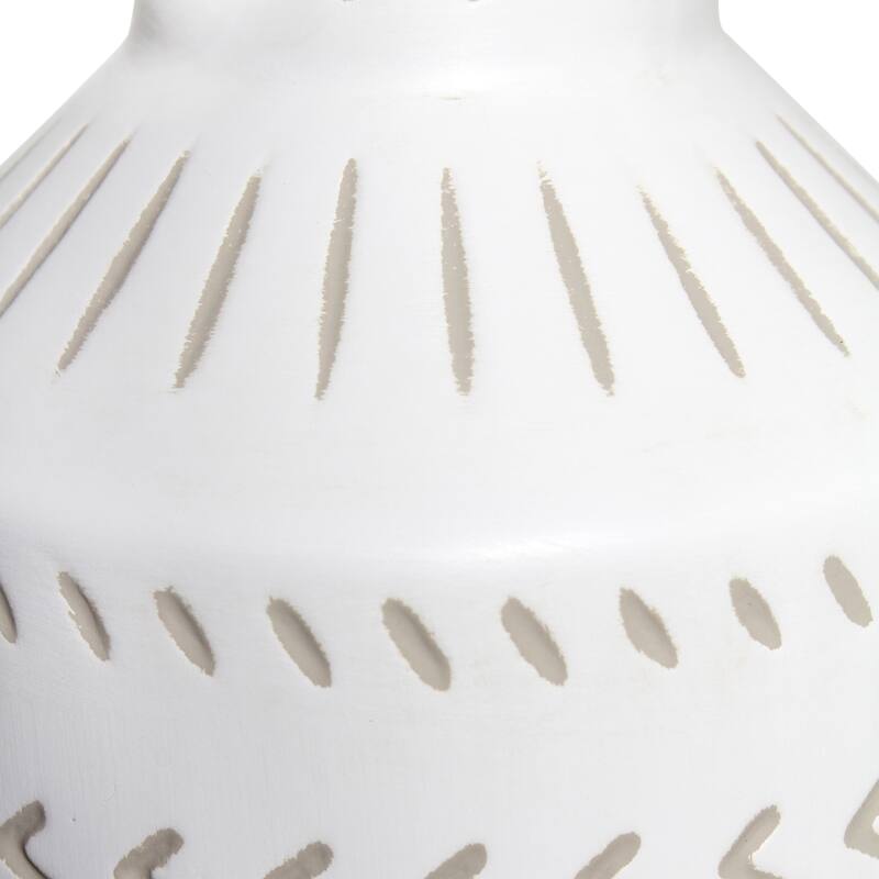 Patterned Ceramic Table Lamp with Fabric Drum Shade Modern Boho Style Multiple Colors - 8.27” x 8.27” x 17.00”