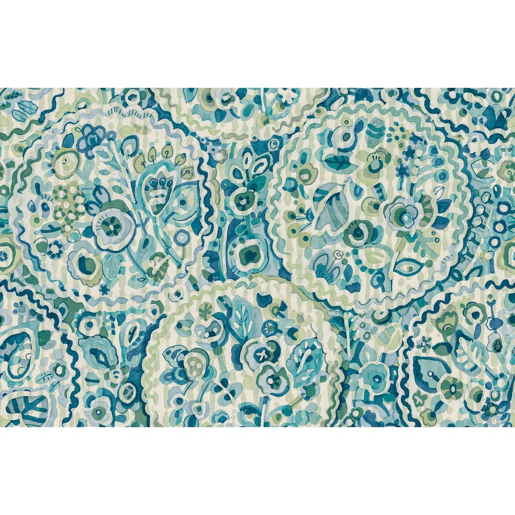 Caroline et Bettina Teal Camille Peel & Stick Wallpaper